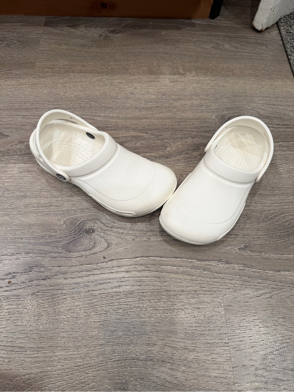 CROCS  White Slip resistant Clogs with Heel Strap